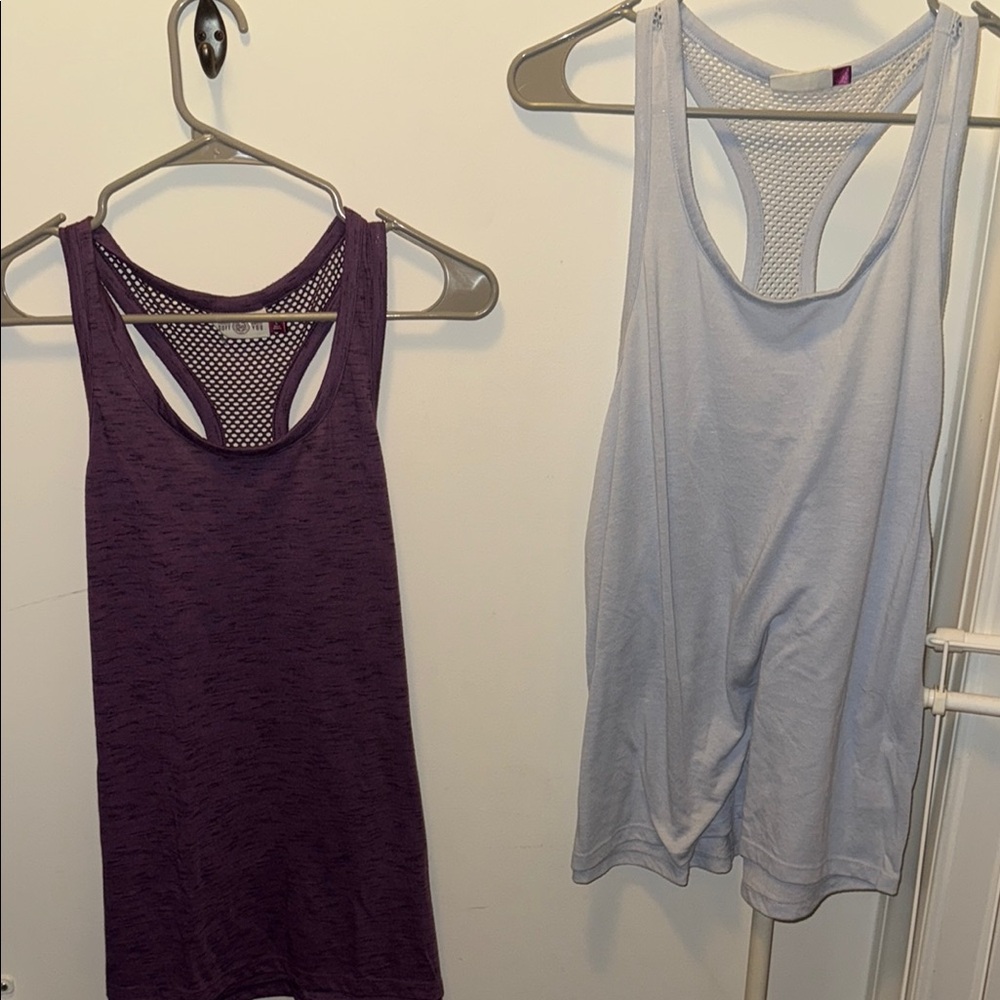 GAP Purple and Grey Tank Tops Relaxed Fit Scoop Neck